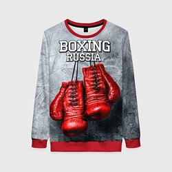 Свитшот женский Boxing Russia, цвет: 3D-красный