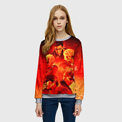 Свитшот женский Big Bang: Flame Boys, цвет: 3D-меланж — фото 2