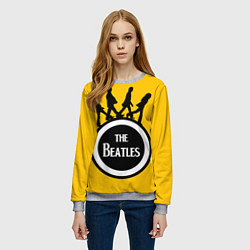Свитшот женский The Beatles: Yellow Vinyl, цвет: 3D-меланж — фото 2