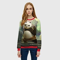 Свитшот женский Кунг фу панда, цвет: 3D-красный — фото 2