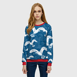 Свитшот женский Чайки, цвет: 3D-красный — фото 2