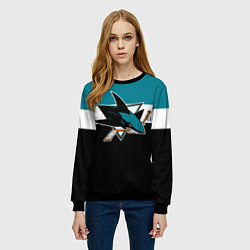 Свитшот женский San Jose Sharks, цвет: 3D-черный — фото 2