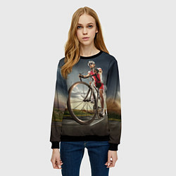 Свитшот женский Велогонщик, цвет: 3D-черный — фото 2