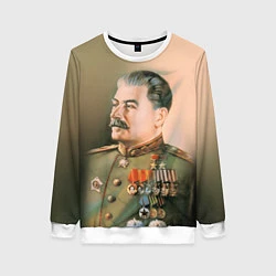 Свитшот женский Иосиф Сталин, цвет: 3D-белый