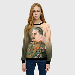 Свитшот женский Иосиф Сталин, цвет: 3D-черный — фото 2