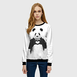 Свитшот женский Panda Love, цвет: 3D-черный — фото 2