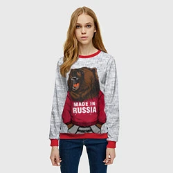 Свитшот женский Made in Russia, цвет: 3D-красный — фото 2
