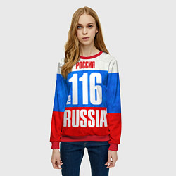 Свитшот женский Russia: from 116, цвет: 3D-красный — фото 2