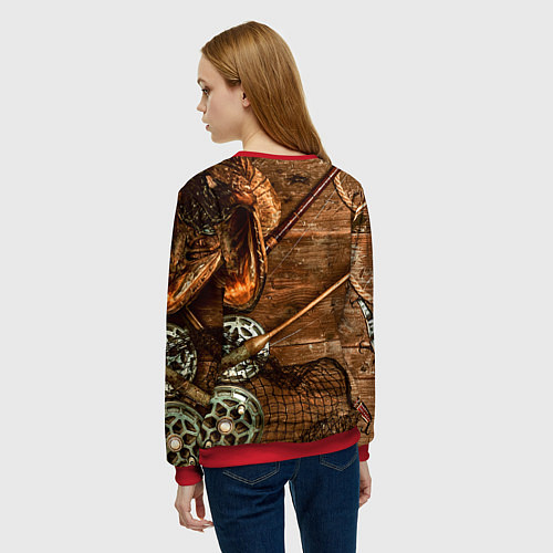 Женский свитшот Рыбацкий стол / 3D-Красный – фото 4