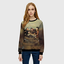 Свитшот женский Русские охотники, цвет: 3D-черный — фото 2