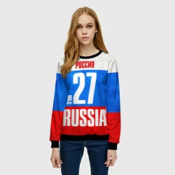 Свитшот женский Russia: from 27, цвет: 3D-черный — фото 2