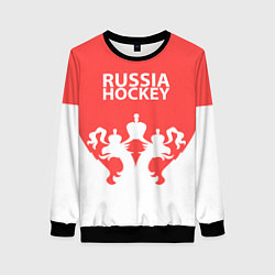 Свитшот женский Russia Hockey, цвет: 3D-черный