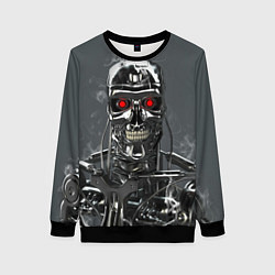 Свитшот женский Скелет Терминатора, цвет: 3D-черный