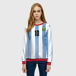 Свитшот женский Месси - сборная Аргентины, цвет: 3D-красный — фото 2