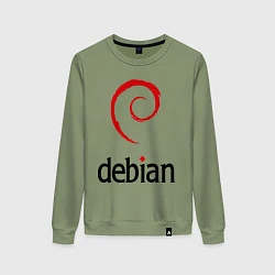 Свитшот хлопковый женский Debian, цвет: авокадо