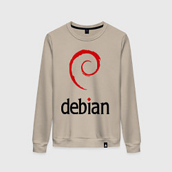 Свитшот хлопковый женский Debian, цвет: миндальный