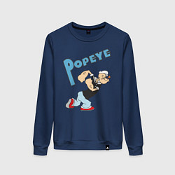 Свитшот хлопковый женский Popeye цвета тёмно-синий — фото 1
