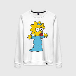 Свитшот хлопковый женский Maggie Simpson, цвет: белый