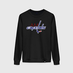 Свитшот хлопковый женский Washington Capitals, цвет: черный