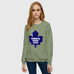 Свитшот хлопковый женский Toronto Maple Leafs, цвет: авокадо — фото 2