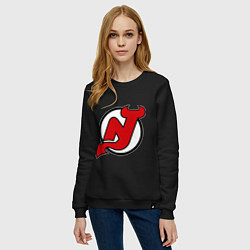 Свитшот хлопковый женский New Jersey Devils, цвет: черный — фото 2