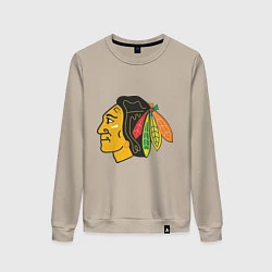 Свитшот хлопковый женский Chicago Blackhawks, цвет: миндальный