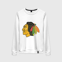 Свитшот хлопковый женский Chicago Blackhawks, цвет: белый