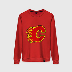 Свитшот хлопковый женский Calgary Flames, цвет: красный