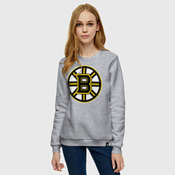 Свитшот хлопковый женский Boston Bruins, цвет: меланж — фото 2