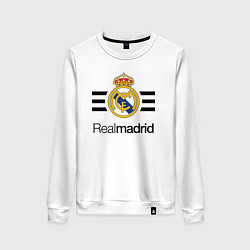Свитшот хлопковый женский Real Madrid Lines, цвет: белый