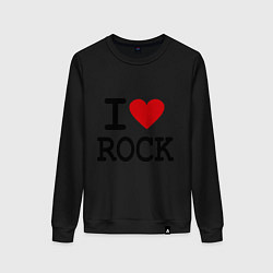 Свитшот хлопковый женский I love Rock, цвет: черный