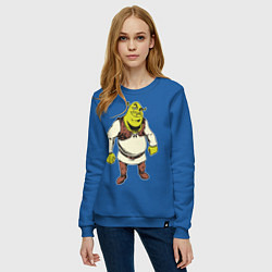 Свитшот хлопковый женский Shrek 3, цвет: синий — фото 2
