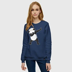 Свитшот хлопковый женский Panda dab, цвет: тёмно-синий — фото 2