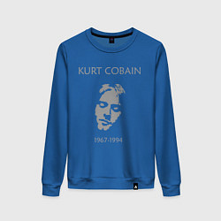 Свитшот хлопковый женский Kurt Cobain: 1967-1994, цвет: синий