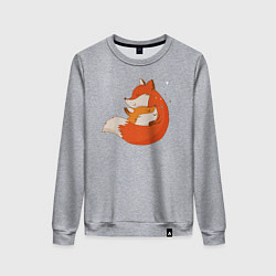 Свитшот хлопковый женский Лисички, цвет: меланж