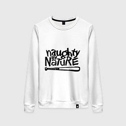 Свитшот хлопковый женский Naughty by nature, цвет: белый