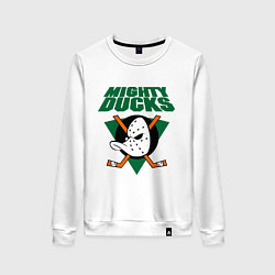 Свитшот хлопковый женский Anaheim Mighty Ducks, цвет: белый