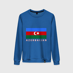 Свитшот хлопковый женский Азербайджан цвета синий — фото 1