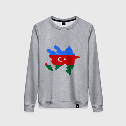 Свитшот хлопковый женский Azerbaijan map, цвет: меланж
