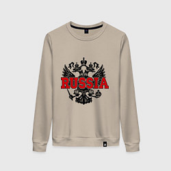 Свитшот хлопковый женский Russia Coat, цвет: миндальный