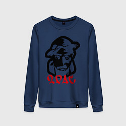 Свитшот хлопковый женский 2pac (black), цвет: тёмно-синий