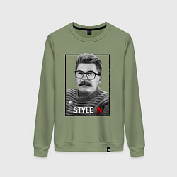 Свитшот хлопковый женский Stalin: Style in, цвет: авокадо