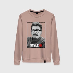 Свитшот хлопковый женский Stalin: Style in, цвет: пыльно-розовый
