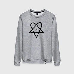 Свитшот хлопковый женский HIM: Heartagram, цвет: меланж