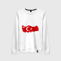 Свитшот хлопковый женский Турция (Turkey), цвет: белый