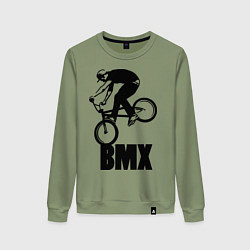 Свитшот хлопковый женский BMX 3, цвет: авокадо