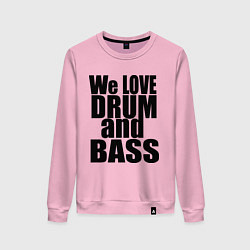 Свитшот хлопковый женский We love drum and bass music, цвет: светло-розовый
