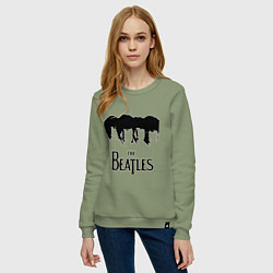 Свитшот хлопковый женский The Beatles: Faces, цвет: авокадо — фото 2
