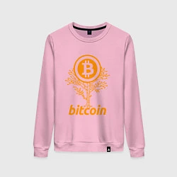 Свитшот хлопковый женский Bitcoin Tree, цвет: светло-розовый