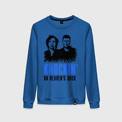 Свитшот хлопковый женский Knockin on heaven's door, цвет: синий